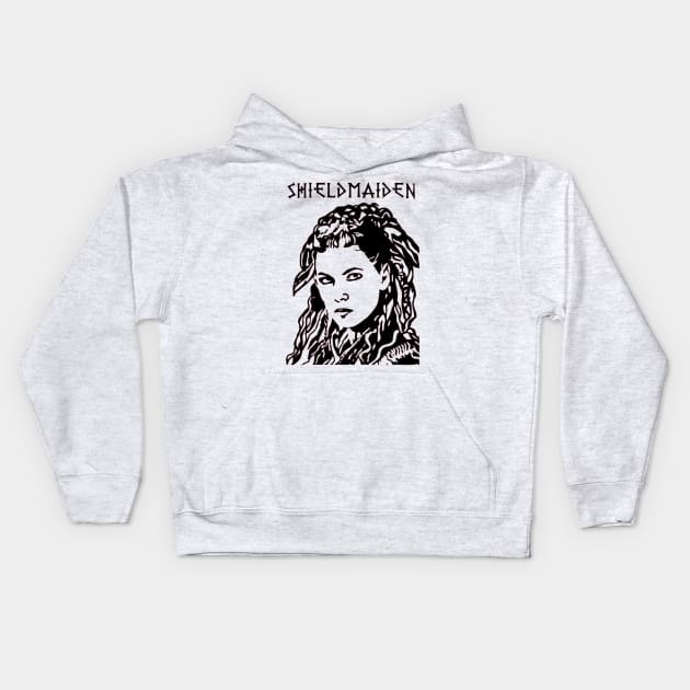 Viking Shieldmaiden Lagertha Kids Hoodie by OtakuPapercraft